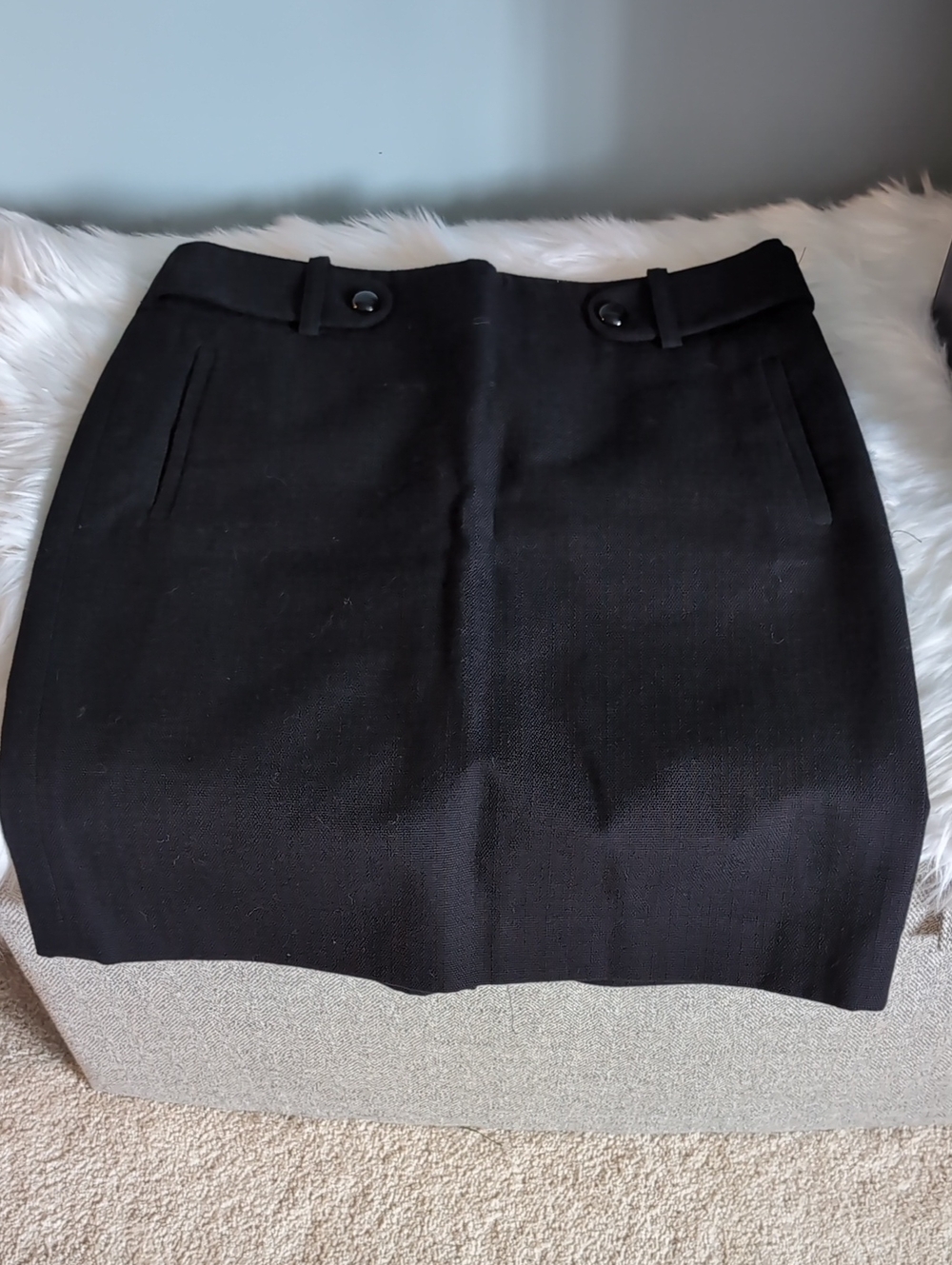 Banana Republic Black Mini Skirt with Buttoned Waist